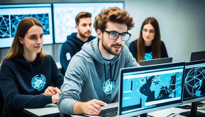 Étudiants utilisant Packet Tracer