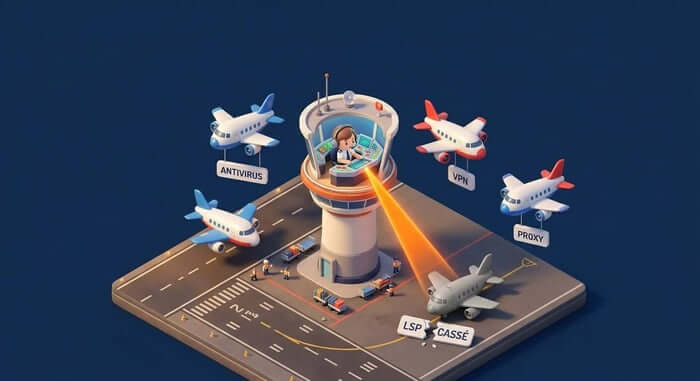 netsh winsock reset expliqué : la tour de contrôle qui gère les plans de vol des applications réseau