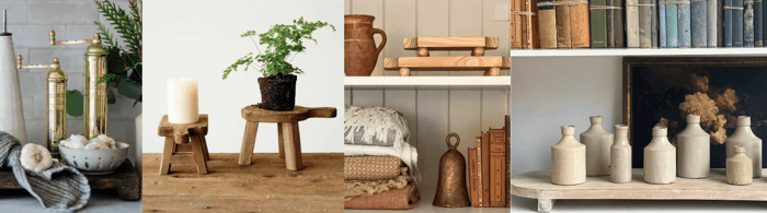 Examples of styling with various riser and pedestals.