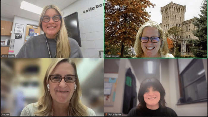 screenshot of four people in dissertation zoom meeting