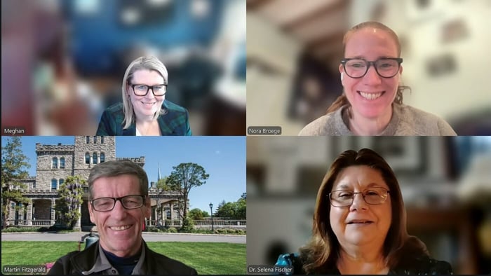 screenshot of four people in dissertation zoom meeting