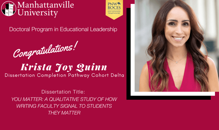 Successful Final Dissertation Defense - Congratulations to Krista Joy Quinn!