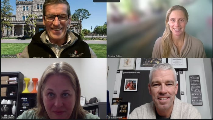 screenshot of four people in dissertation zoom meeting