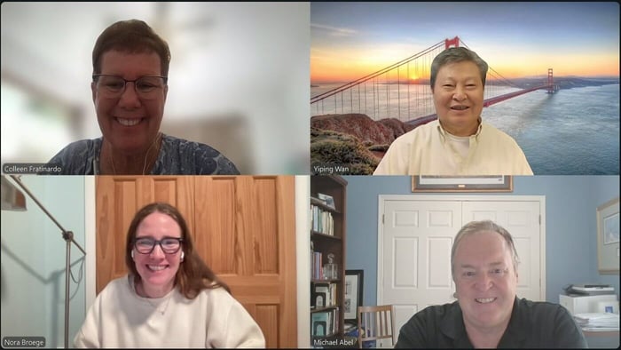 screenshot of four people in dissertation zoom meeting