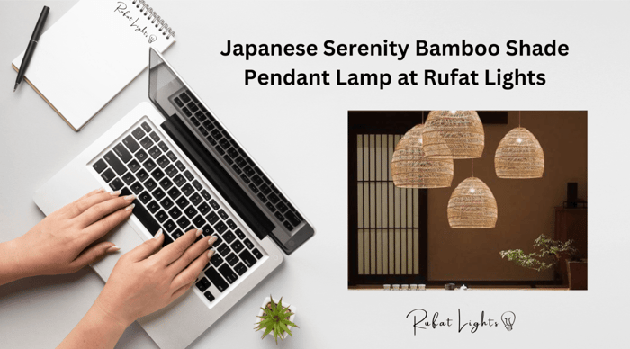 Japanese Serenity Bamboo Shade Pendant Lamp at Rufat Lights
