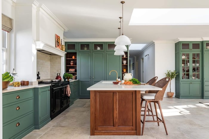 Green kitchens bespoke kitchen kitchen extension