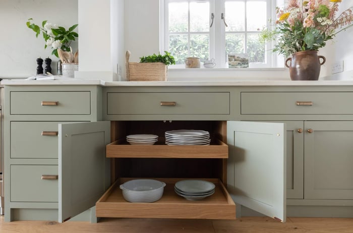 Green kitchens bespoke kitchen kitchen extension