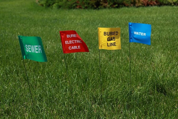 utility flags in grass