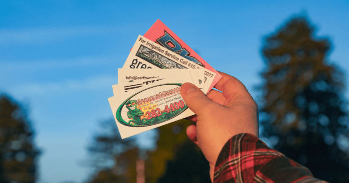 hand holding custom service stickers