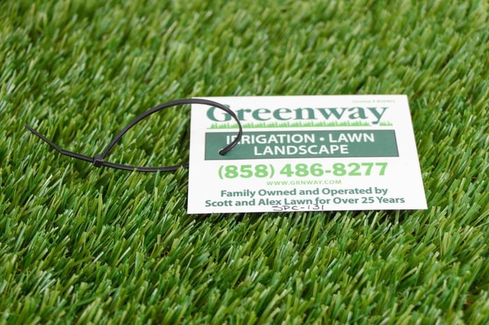 custom irrigation tag on grass