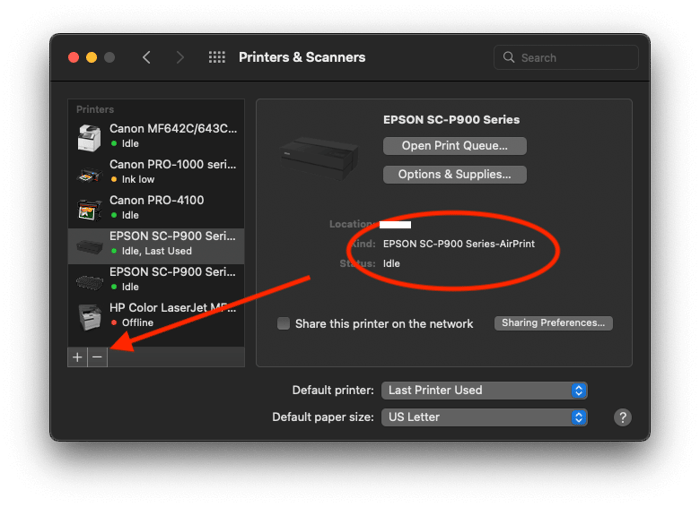 Epson Printers - Delete AirPrint Driver - Mac OS Monterey