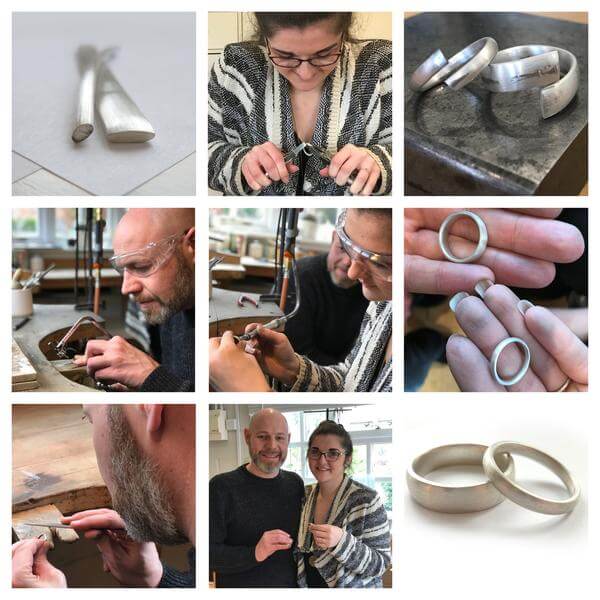 Hannah and Ian make their own wedding rings with Sue Lane in Herefordshire