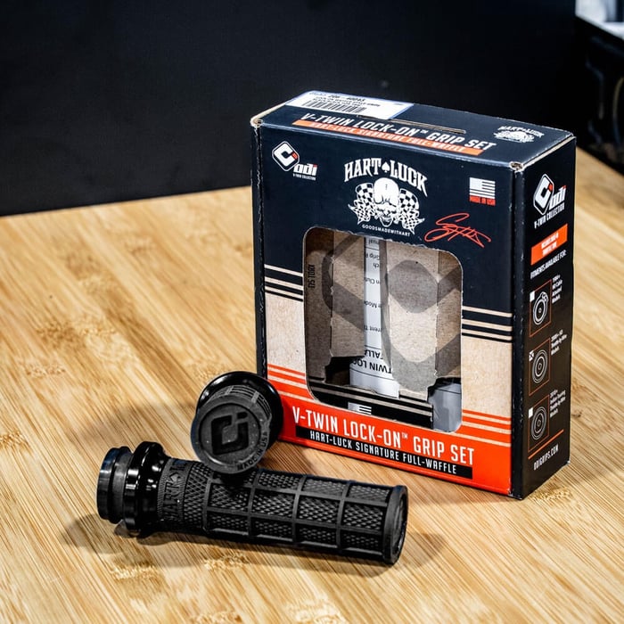 ODI Hart Luck Lock-On Waffle Grips V-Twin Models