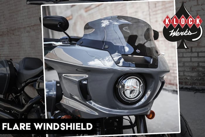 Klock Werks Low Rider ST Flare Windshield Plus NEW Kolor Options