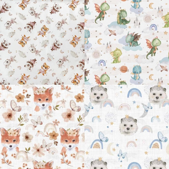 Nouveaux tissus animaux et broderies disponibles