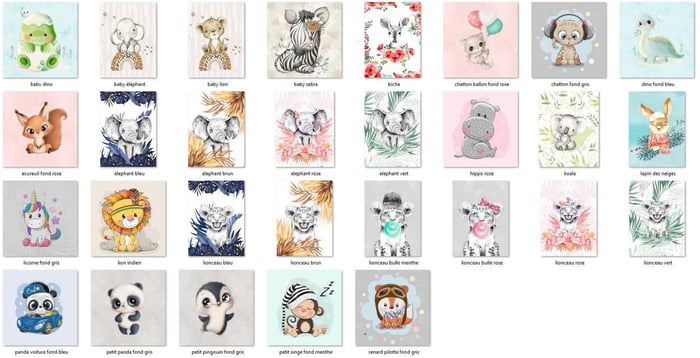 Nouveaux panneaux animaux pour couverture bébé