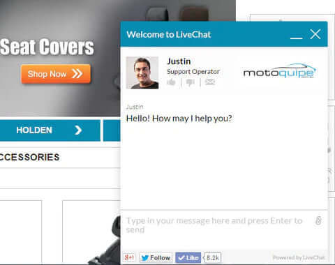 Motoquipe Live Chat Customer Service Upgrade