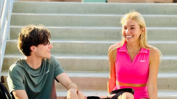 Pickleball players socializing