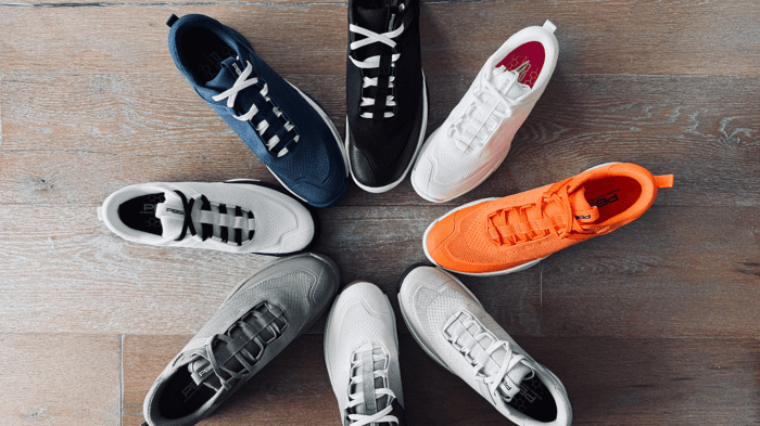 Pickleball shoes in a circle