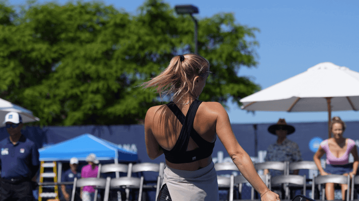 Pickleball player in a match