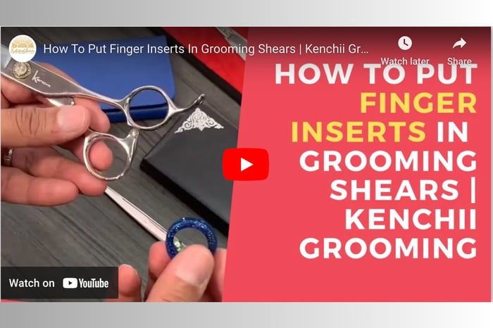 Shear Education:  How to Put Finger Inserts In Grooming Shears: Kenchii Grooming