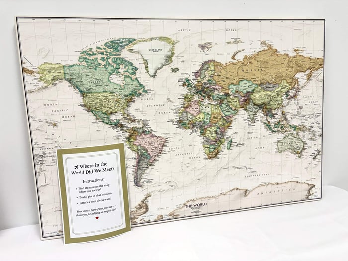 Push Pin Map - A Perfect Wedding Guest Book Alternative