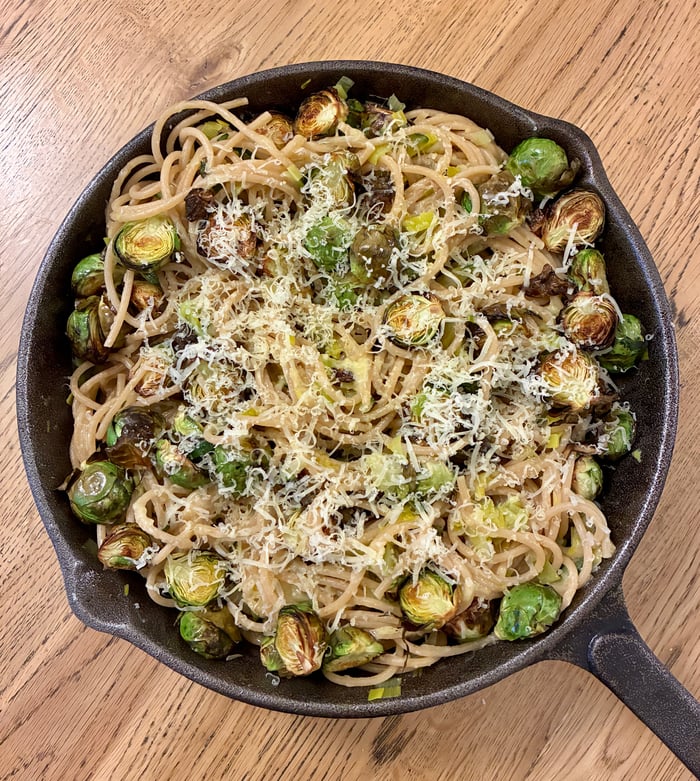 Leek and sprout Pasta Recipe