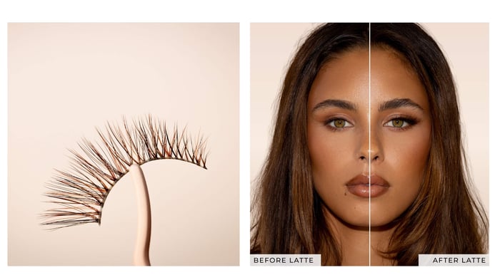 Before & After of Latte false lash