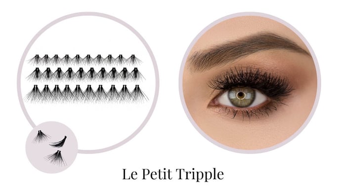 Le Petit Tripple product from House of Lashes shown on a almond eye shape