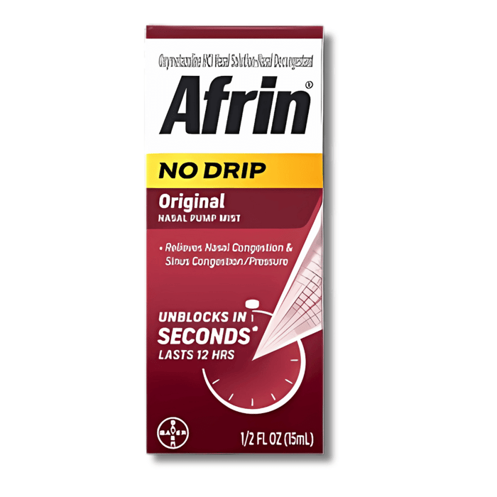 Afrin Nasal Spray bottle with oxymetazoline 0.05%