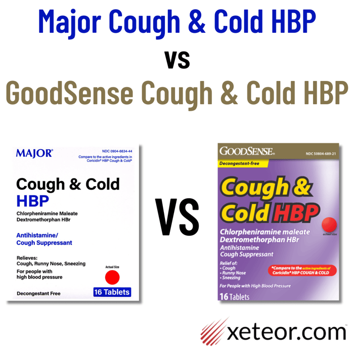 Major Cough & Cold HBP vs GoodSense Cough & Cold HBP