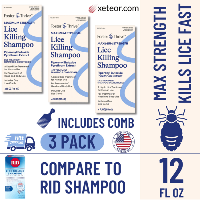 Nix vs Rid Lice Killing Shampoo - 3 Pack with Free Shipping
