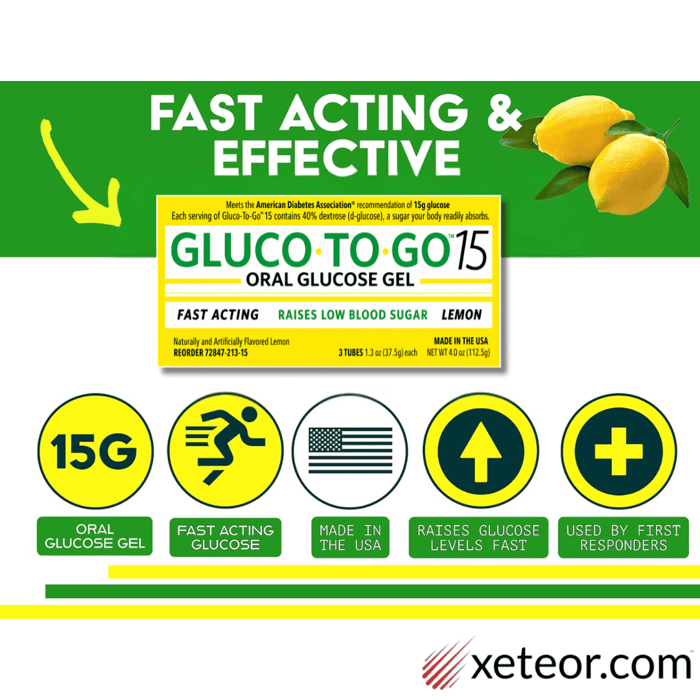 Glutose 15 Discontinued Alternatives - Gluco-To-Go Oral Glucose Gel for First Responders