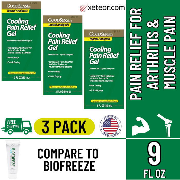 Biofreeze Generic Alternatives - GoodSense Cooling Pain Relief Gel