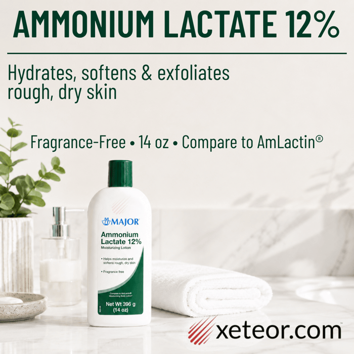 Ammonium lactate 12% lotion benefits for rough dry skin