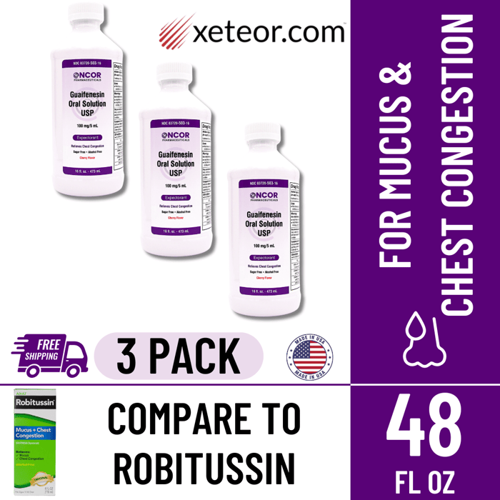 Robitussin Generic Alternatives - Oncor Plain Guaifenesin