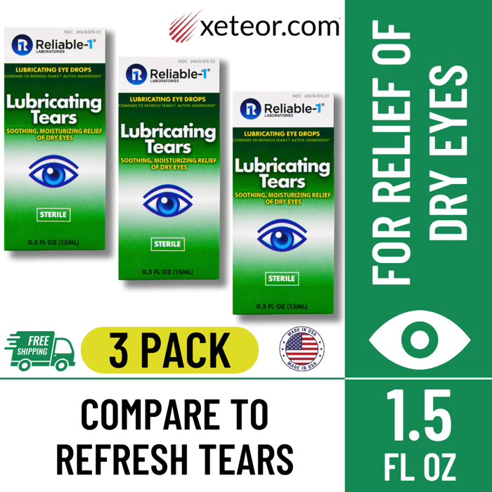 Eye Care Hub - Reliable 1 Lubricating Tears - Compare to Refresh Tears