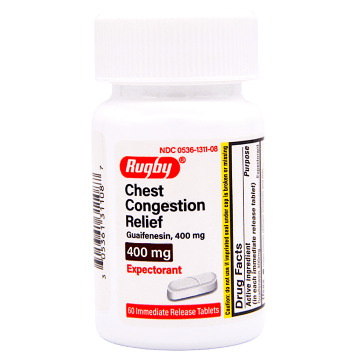 Rugby Chest Congestion Relief Guaifenesin Oral Solution Cherry Flavor - 16 Fl Oz (Robitussin)