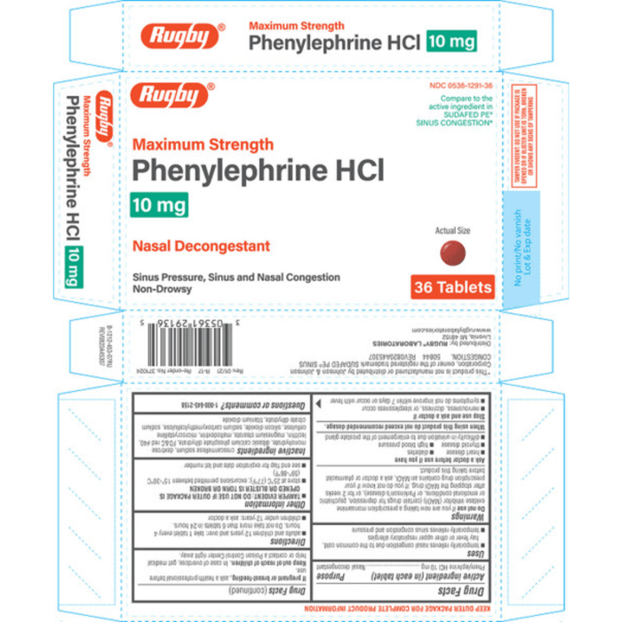 Rugby Phenylephrine 10 mg Discontinued