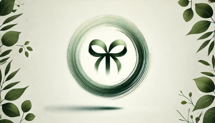 Eco-Conscious Corporate Gifting: Redefining Branding - A green bow in a green circle surrounded by greenery.
