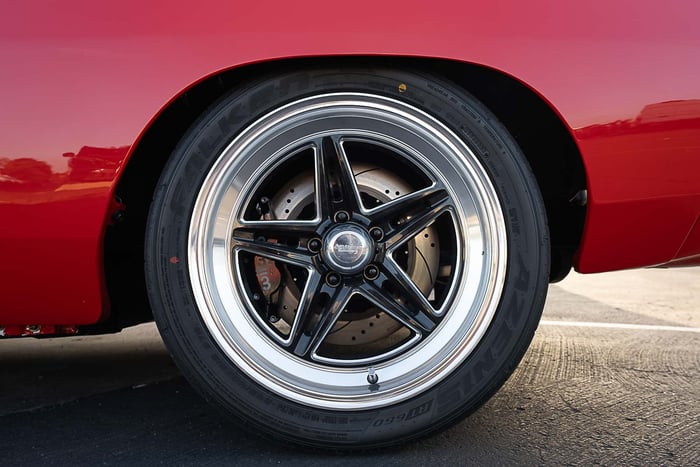 ear American Racing Groove wheel with 295 Falken RT660 tire.
