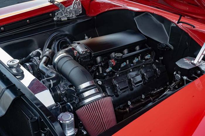 Blueprint 426 Gen-3 Hemi engine in matte black engine bay.