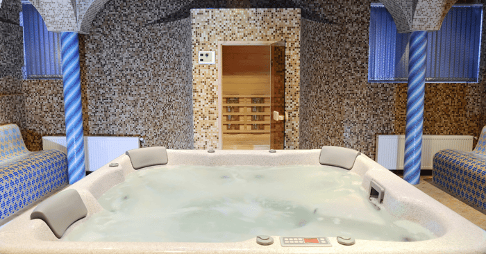 jacuzzi sauna looking all beautiful and pristine