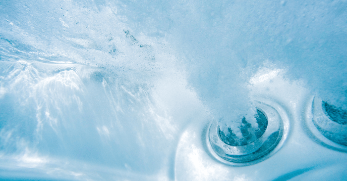 jet tub and shower combo, underwater with bubbles