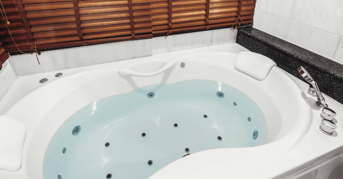 luxury tub shower combo depicted by a jacuzzi bath tub