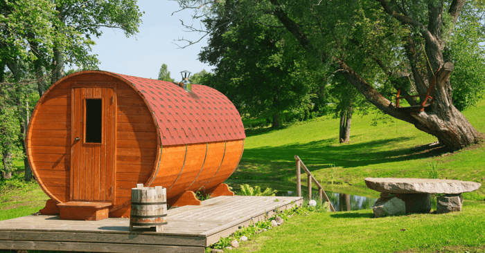 outdoor saunas for sale shown by an outdoor sauna