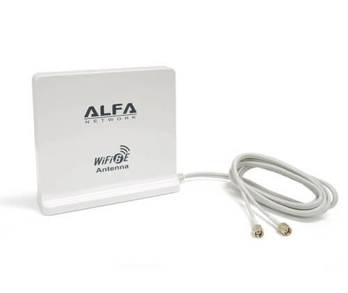 Antena omnidireccional multibanda WiFi 6E con conector RP-SMA