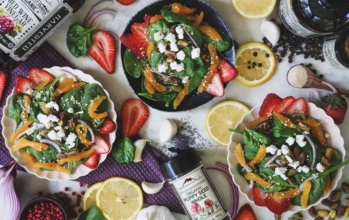 Strawberry Spinach Salad with 4 Dressing Options