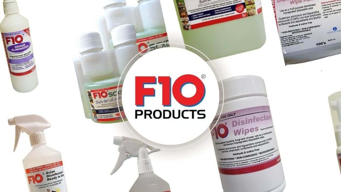 F10 Disinfectants Product Range Available at Parrot Essentials