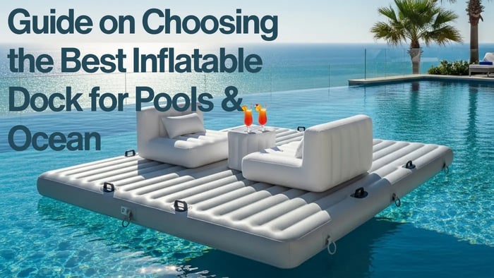 the best inflatable dock floating on clear blue water